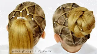 Beautiful Holiday Hair | Snowflake Christmas Hairstyles | Festive Hairstyles by LittleGirlHair