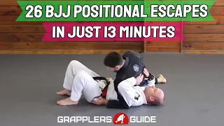 26 BJJ Positional Escapes In 13 Min - Reverse Scarf Hold, North South, Knee on Belly - Scully