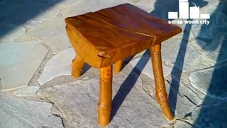 DIY log stool made of  fire wood