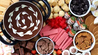 Easy Chocolate Fondue Recipe + Charcuterie Board