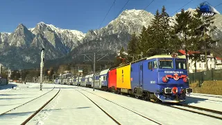 Trenuri în Zăpadă în Gara Bușteni/Trains in Snow in Bușteni Station - 27 March 2021