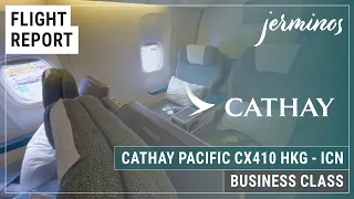 ✈️🇭🇰🇰🇷 CX410 Hong Kong ✈︎ Incheon, Cathay Pacific Business Class HKG-ICN 777-300 #flightreview