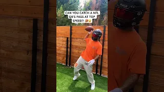 Can You Catch A NFL QB’s Top Speed Pass?! 🏈😳🔥 #football #viral #nfl