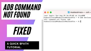 Adb command not found mac [FIXED] || How to install ADB in terminal on mac || SET ADB/FLUTTER $PATH