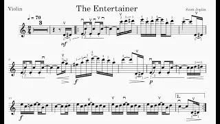 Joplin The Entertainer for Violin and Piano. Accompaniment, Sheet Music Score Practice Video