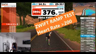 Zwift Ramp FTP Test - Cycling [Heart Rate 200bpm+] @Zwift
