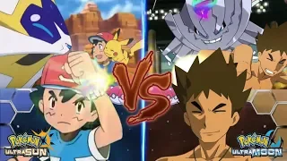 Pokemon Battle USUM: Pokemon Ash Vs Brock (Ash Solgaleo Vs Mega Steelix)