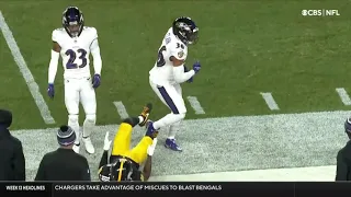 Chuck Clark BIG HIT On Dionte Johnson | Ravens vs Steelers Highlights