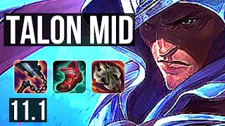 TALON vs PANTHEON (MID) | Rank 1 Talon, Rank 4, 4/0/9 | EUW Challenger | v11.1