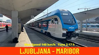 Cab ride on Slovenia's  train from Ljubljana to Maribor in  4K/60