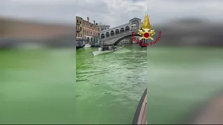 Authorities discover why the water in Venice's Grand Canal turned fluorescent green