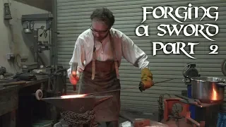 Forging a Sword - part two: fuller, bevels, straightening