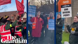 'We want to save lives': ambulance staff strike across England and Wales