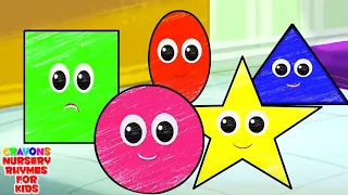 Five Little Shapes | Learn Shapes | Nursery Rhymes and Baby Song | Preschool Learning Video for Kids