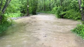 Creek fills up after heavy rain
