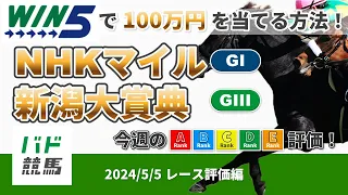 【WIN5で100万円：レース評価編】2024年5月5日（日）NHKマイルC・新潟大賞典【競馬】