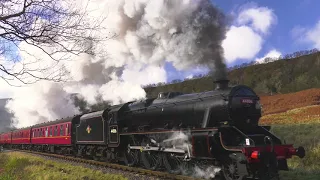 Black 5 No 44806 Farewell Photo Charter on NYMR (Part 2) on passenger stock - 4K UHD