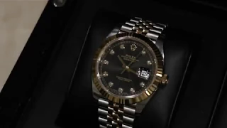 Rolex Date Just 41 Black Diamond Dot Dial