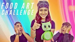 FOOD ART CHALLENGE WITH BROTHER & SISTER | Rimorav Vlogs