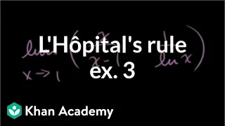 L'Hôpital's rule example 3 | Derivative applications | Differential Calculus | Khan Academy