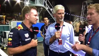 F1 2017 Singapore GP Christian Horner post race ,first corner reaction