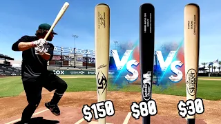 $30 WOOD BAT vs $150 WOOD BAT - Louisville Slugger Wood Bat Reviews - Bat Bros in VEGAS