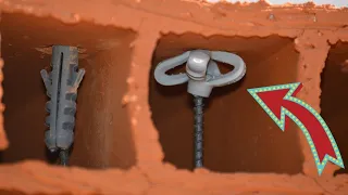 How a Plastic Plug anchor works in a hollow brick. Wall plugs. Anchors.