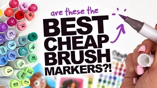 BEST CHEAP BRUSH-MARKERS?! | Ohuhu Dual-Tip Brush/Chisel Tip Markers - 48 set