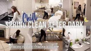 CHILL SPRING CLEAN AFTER DARK! RELAXING EVENING CLEANING ROUTINE. Simple Evening Cleaning Routine!