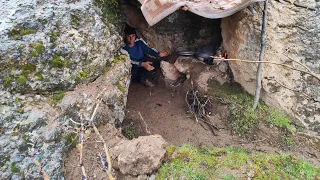 Construction of an engineering hut in the area of ​​an abandoned nest of a wild animal # hut # wild