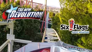 2019 The New Revolution Roller Coaster On Ride Front Seat HD POV Six Flags Magic Mountain