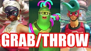 Arms - ALL CHARACTER'S GRABBING AND THROWING ANIMATION (So Far) Nintendo Switch