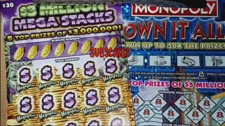 More midnight 🌚 moonlight Monopoly & Mega Stacks on the Pennsylvania Lottery scratch offs 🤞