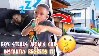 Boy STEALS MOM CAR,  Instantly regrets it