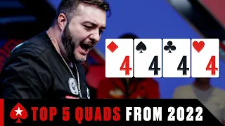 Top 5 QUADS HANDS OF 2022 ♠️ PokerStars