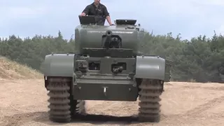 Wartime Churchill Tank driving with latest Challenger 2 Tank