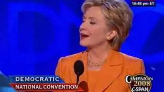 Sen. Hillary Clinton (D-NY) addresses the DNC