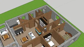 Проект одноэтажного дома Салерно с изменениями (4 спальни, двухлинейная кухня, столовая, погреб)