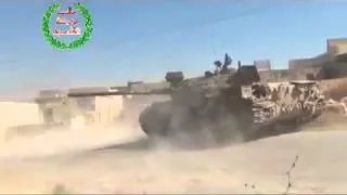 FSA tank hit By Syrian Army anti-tank missile