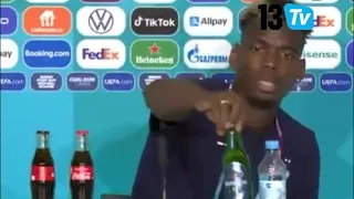 Après CR7 et sa bouteille de Coca, Pogba retire  la bouteille de bière en conf de presse!