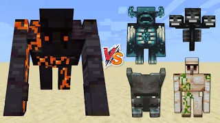 Blackstone Golem vs Minecraft bosses - Blackstone Golem vs Warden, Wither, Iron Golem, Ravager