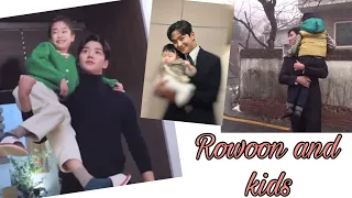 A giant baby with babies. ❤️❤️A cute collection of Rowoon and kids.❤️❤️