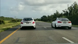 BMW M4 F82 vs Mercedes C43 AMG ( Dig + Rolls )