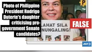 FALSE: A photo of Sara Duterte criticizing Hugpong Senate bets