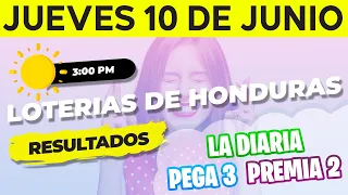 Sorteo 3PM Loto Honduras, La Diaria, Pega 3, Premia 2, Jueves 10 de Junio del 2021 | Ganador 😱🤑💰💵