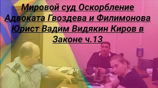 Мировой суд Оскорбление Адвоката Гвоздева и Филимонова Юрист Вадим Видякин Киров в Законе ч.13