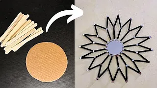 Cardboard and popsicle stick wall hanging | How to make Wall Decoration | Ice cream stick wall decor
