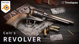 Colt's Revolver in Blender  | 3D Art Timelapse