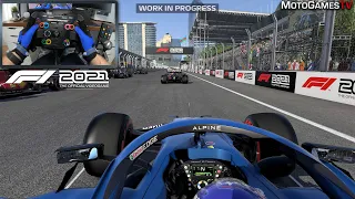 F1 2021 Early Access - 5 Lap Race at Baku City Cicuit | Thrustmaster TS-XW Gameplay