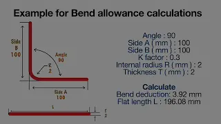 How to find the sheet metal bend allowance and Setback by using standard formulas and charts